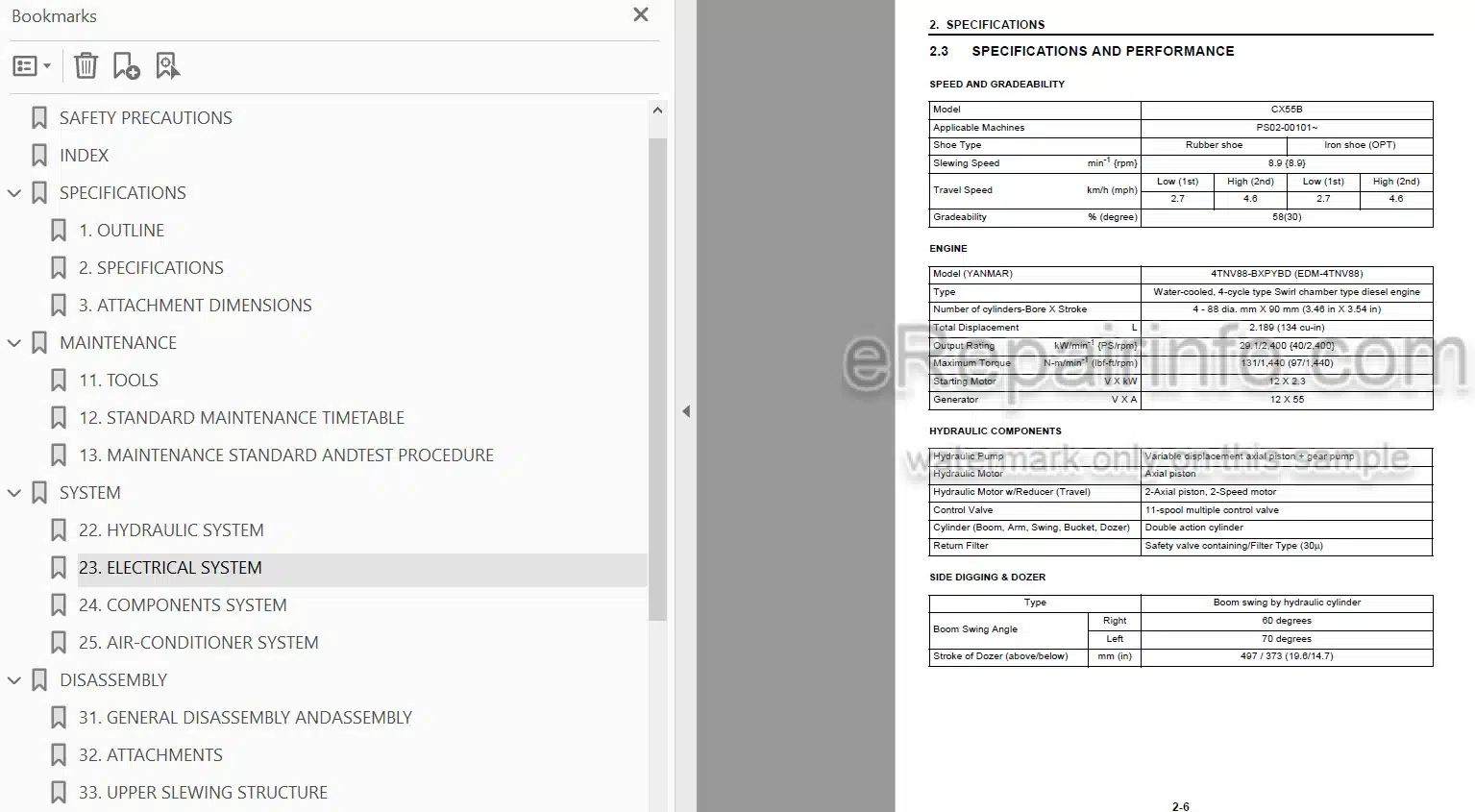 Photo 4 - Case CX55B Tier 4 Service Manual Crawler Excavator PIN PS02-00101 and above