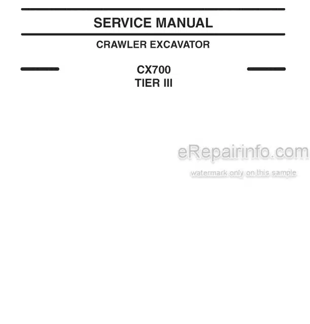 Photo 6 - Case CX700 Tier III Service Manual Crawler Excavator 87364111NA