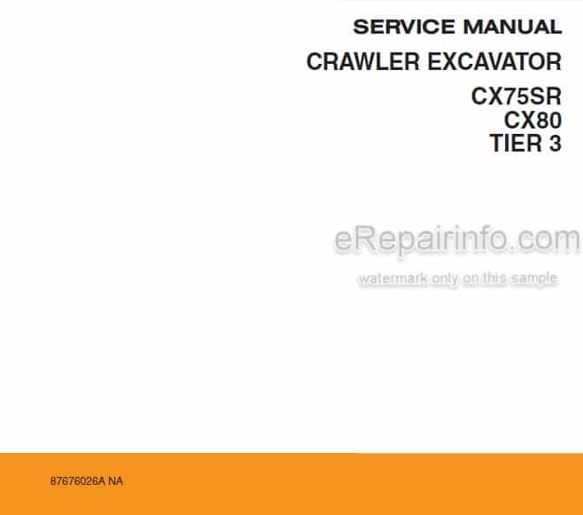 Photo 5 - Case CX75SR CX80 Tier 3 Service Manual Crawler Excavator