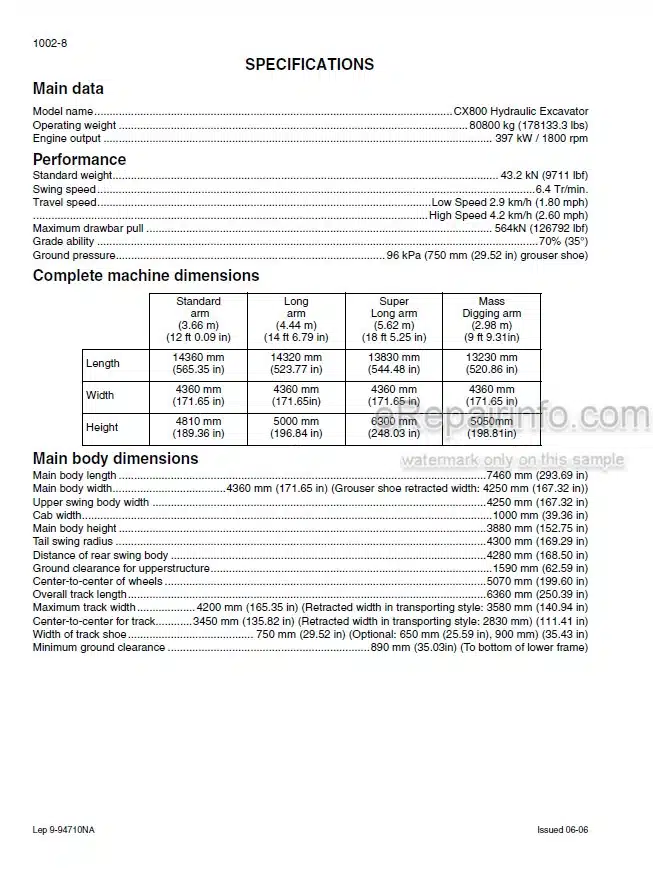Photo 4 - Case CX800 Tier 3 Service Manual Crawler Excavator