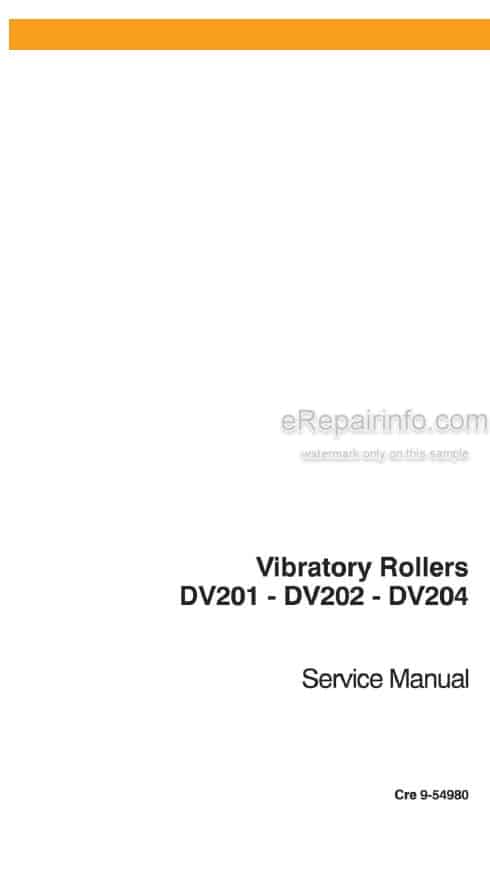 Photo 4 - Case DV201 DV202 DV204 Service Manual Vibratory Roller 9-54980
