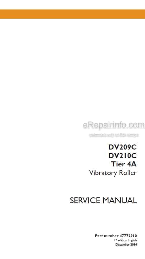 Photo 4 - Case DV209C DV210C Tier 4A Service Manual Vibratory Roller 47772910
