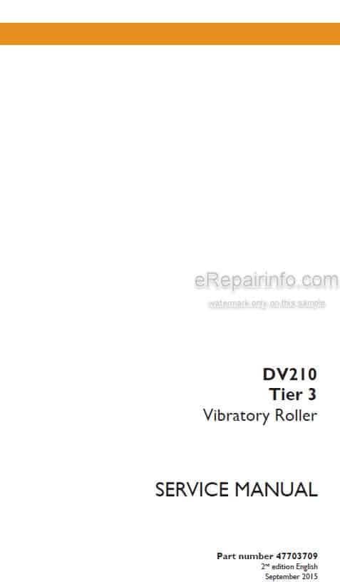 Photo 5 - Case DV210 Tier 3 Service Manual Vibratory Roller 47703709