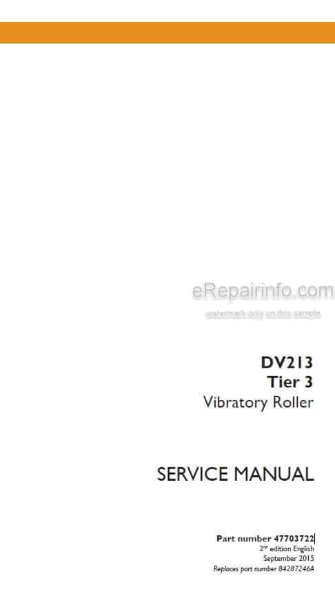 Photo 5 - Case DV216 Tier 3 Service Manual Vibratory Roller 47703722