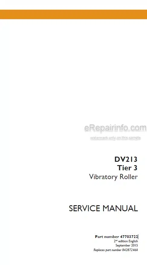 Photo 5 - Case DV216 Tier 3 Service Manual Vibratory Roller 47703722
