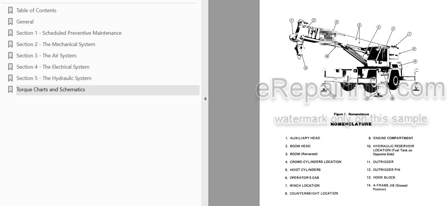 Photo 3 - Case Drott 1500 1800 2000 Service Manual Cruz Crane S406169M3