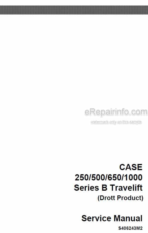 Photo 4 - Case Drott 250 500 650 1000 Series B Service Manual Trevellift S406243M2