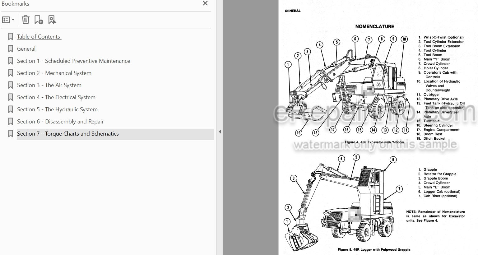 Photo 4 - Case Drott 45 Cruz Air Service Manual Excavator S406267M1