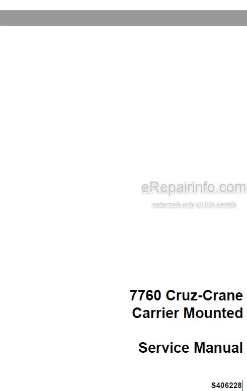 Photo 4 - Case Drott 7760 Service Manual Cruz Crane Carrier Mounted S406228
