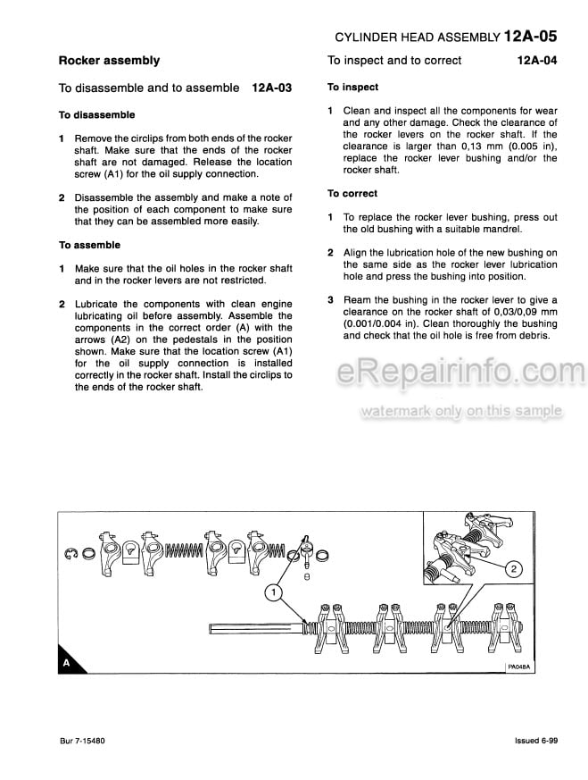 Photo 5 - Case G4.0 G4.0T Service Manual 4 Cylinder Diesel Engine 7-15480