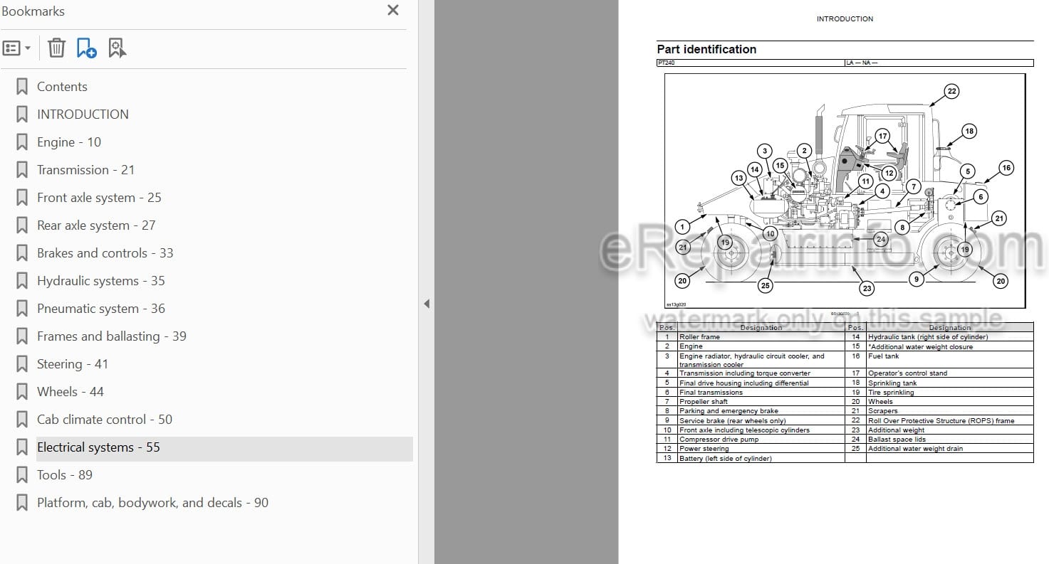 Photo 4 - Case PT240 Tier 3 Service Manual Pneumatic Line Roller 47703681