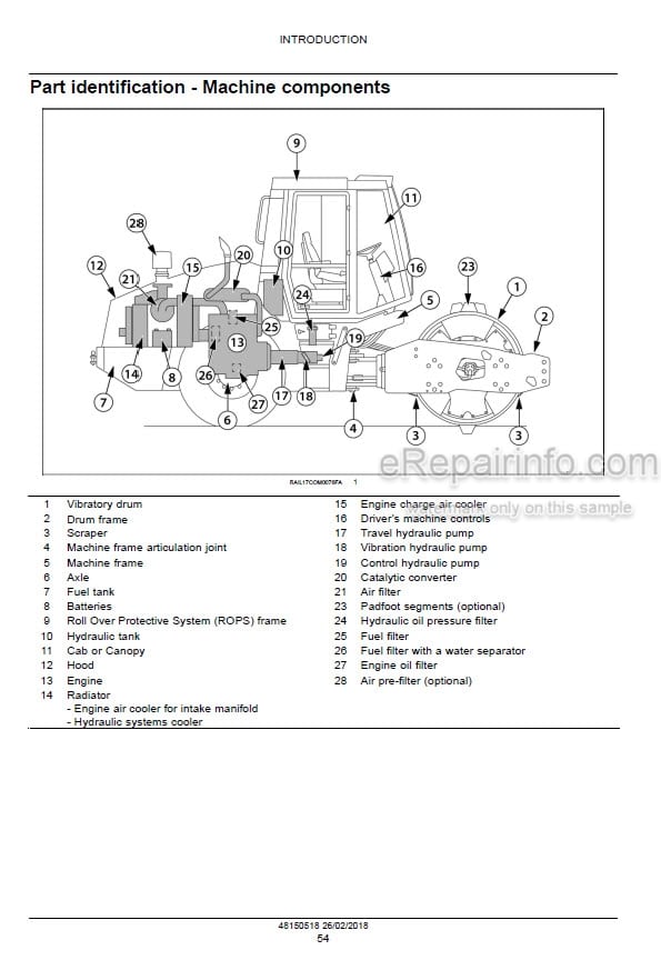 Photo 6 - Case SV208D Tier 4B Final Service Manual Vibratory Roller 48150518
