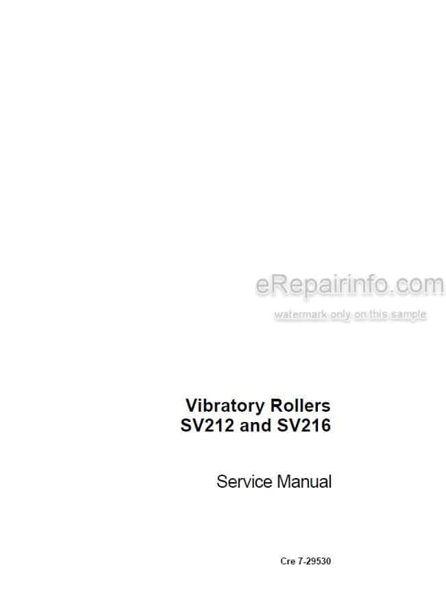 Photo 5 - Case SV212 SV216 Service Manual Vibratory Roller 7-29530