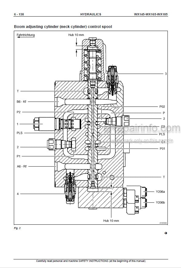 Photo 6 - Case WX145 WX165 WX185 Service Manual Hydraulic Excavator 9-91221