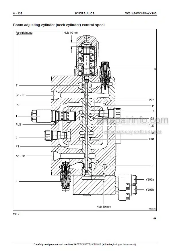 Photo 6 - Case WX145 WX165 WX185 Service Manual Hydraulic Excavator 9-91221