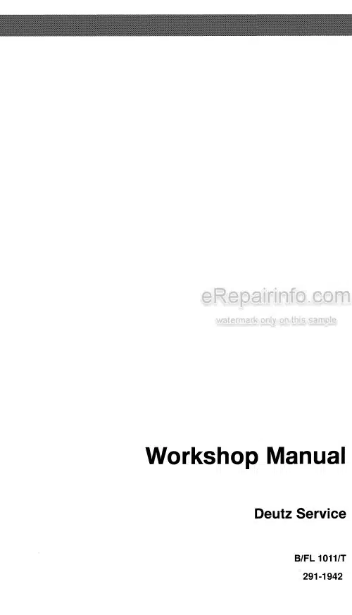 Photo 4 - Deutz F2L1011 F3L1011 F4L1011 BF4L1011T Workshop Manual Engine 291-1942