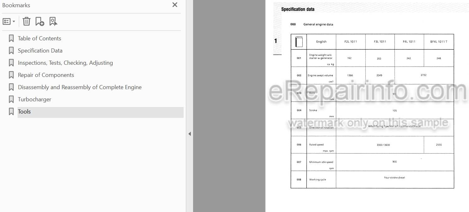 Photo 3 - Deutz F2L1011 F3L1011 F4L1011 BF4L1011T Workshop Manual Engine 291-1942
