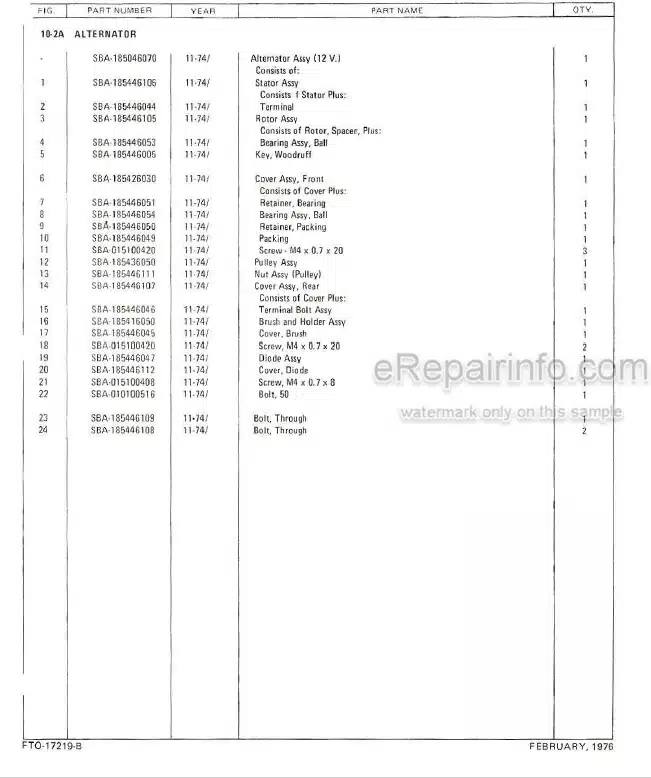 Photo 5 - Ford 1000 Parts Manual List Illustrated 2 Cylinder Compact Tractor