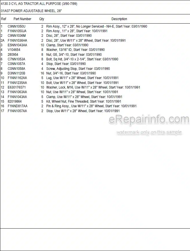 Photo 5 - Ford New Holland 4130 Illustrated Parts List Manual 3 Cylinder Tractor