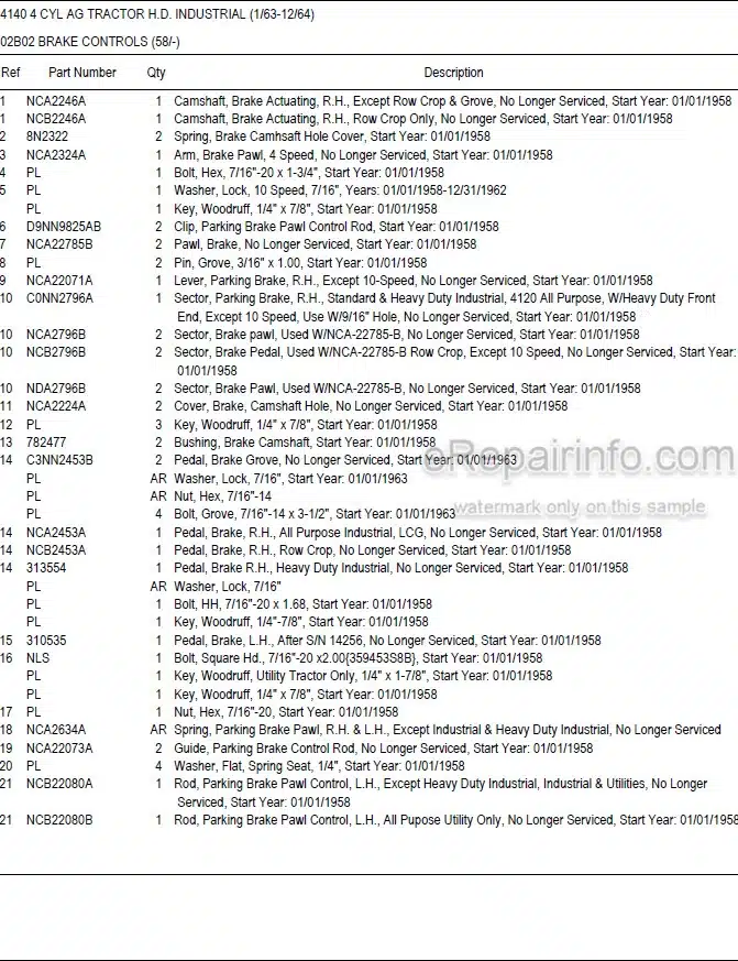 Photo 5 - Ford New Holland 4140 Master Illustrated Parts List Manual 4 Cylinder Industrial Tractor