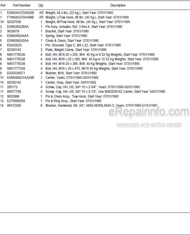 Photo 5 - Ford New Holland 4830 Illustrated Parts List Manual 4 Cylinder Ag Tractor