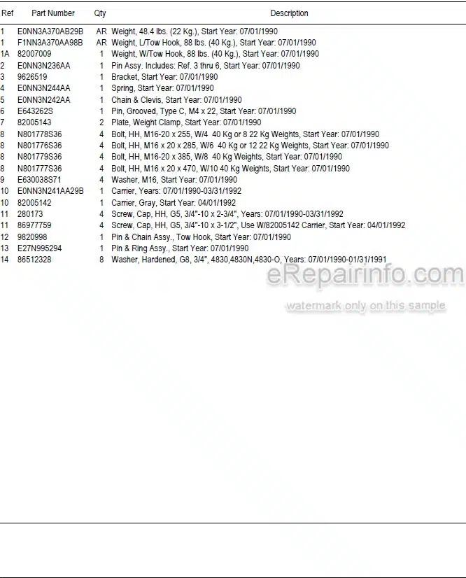 Photo 5 - Ford New Holland 4830 Illustrated Parts List Manual 4 Cylinder Ag Tractor