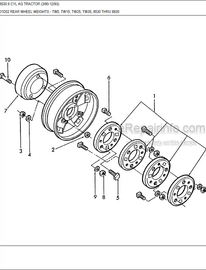 Photo 11 - Ford New Holland 8530 Parts Manual Illustrated Tractor