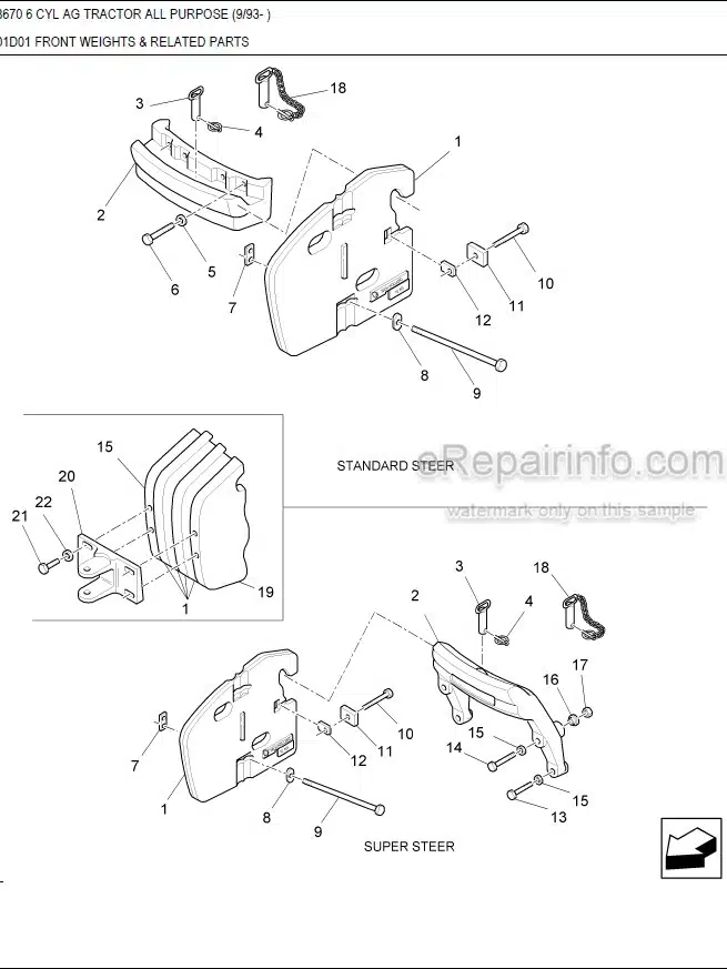 Photo 1 - Ford New Holland 8670 Parts Manual Illustrated Tractor