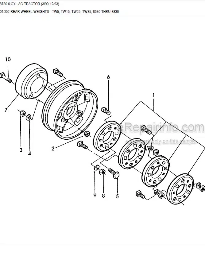 Photo 7 - Ford New Holland 8670 Parts Manual Illustrated Tractor