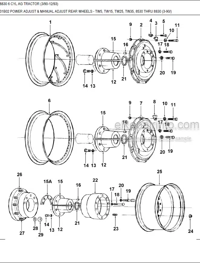 Photo 8 - Ford New Holland 8830 Parts Manual Illustrated Tractor