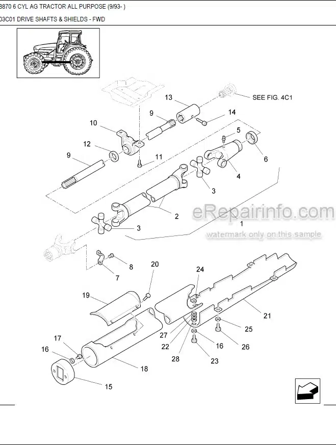 Photo 6 - Ford New Holland 8970 Master Illustrated Parts List Manual Book 6 Cylinder Ag Tractor