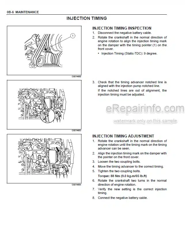 Photo 7 - Isuzu 6WG1T Service Manual Engine 9-54850