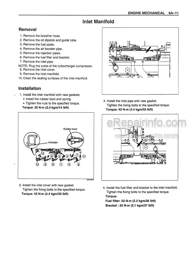 Photo 8 - Isuzu 6WG1T Service Manual Engine 9-54850