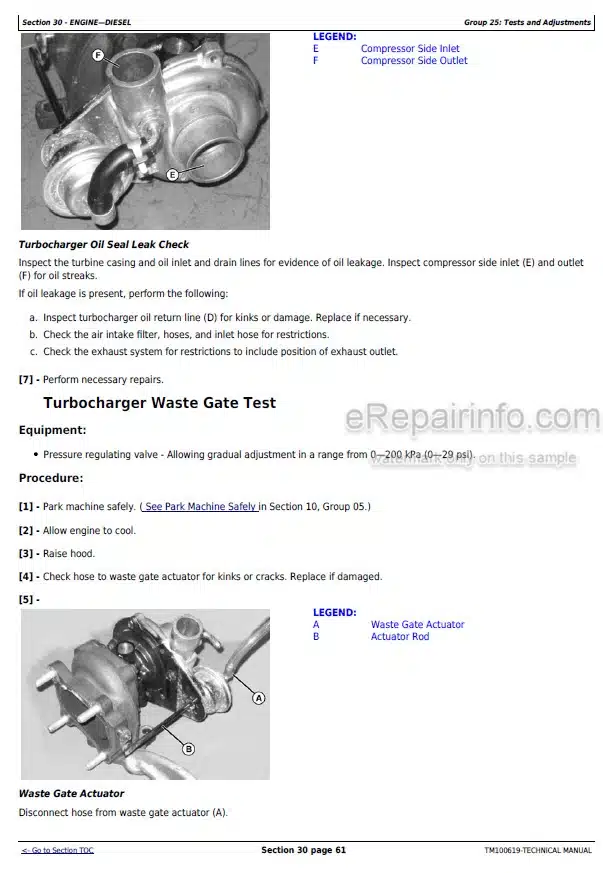 Photo 12 - John Deere 3032E 3036E 3038E Technical Manual Compact Utility Tractor TM100619