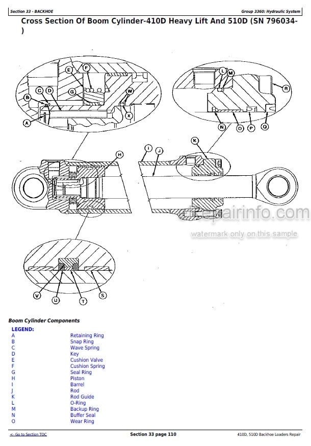 Photo 5 - John Deere 410D 510D Repair Technical Manual Backhoe Loader TM1513