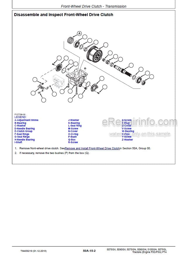 Photo 6 - John Deere 5075GV 5090GV 5075GN 5090GN 5100GN 5075GL Repair Manual Tractor TM409219