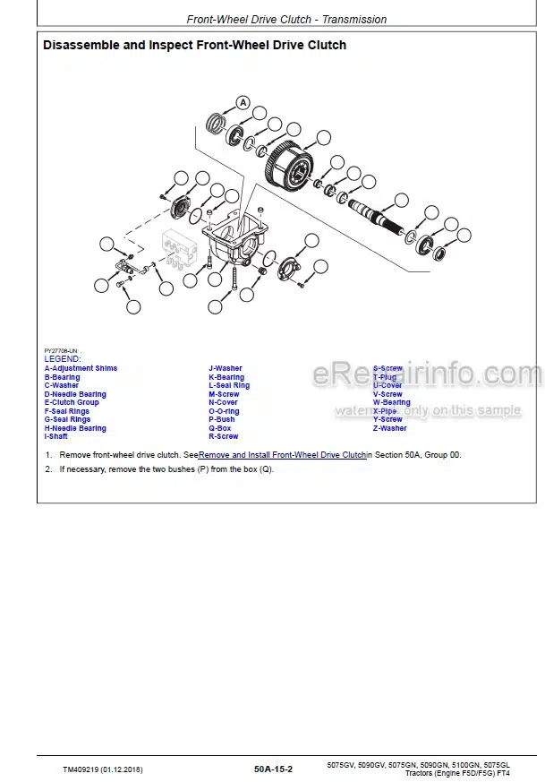 Photo 6 - John Deere 5075GV 5090GV 5075GN 5090GN 5100GN 5075GL Repair Manual Tractor TM409219