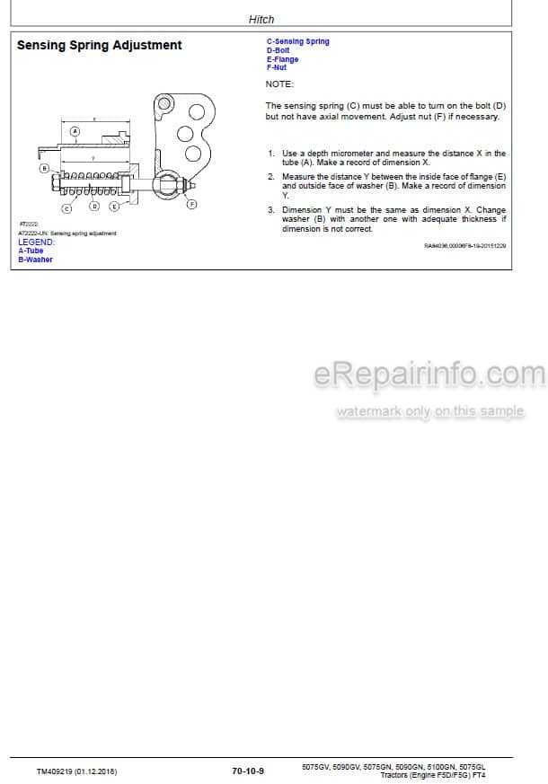 Photo 5 - John Deere 5075GV 5090GV 5075GN 5090GN 5100GN 5075GL Repair Manual Tractor TM409219