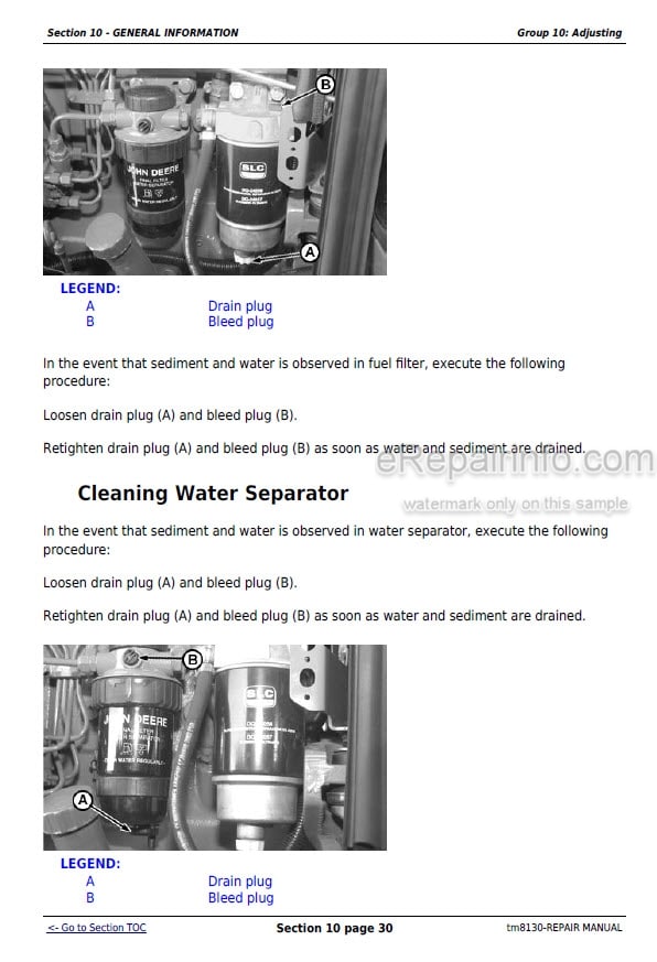 Photo 1 - John Deere 6415 6615 Repair Manual Tractor TM8130