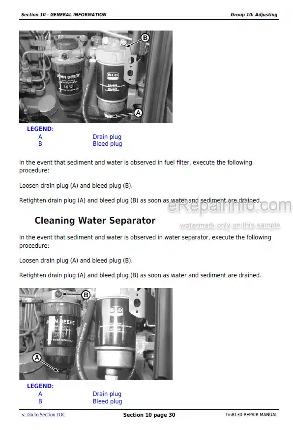 Photo 1 - John Deere 6415 6615 Repair Manual Tractor TM8130