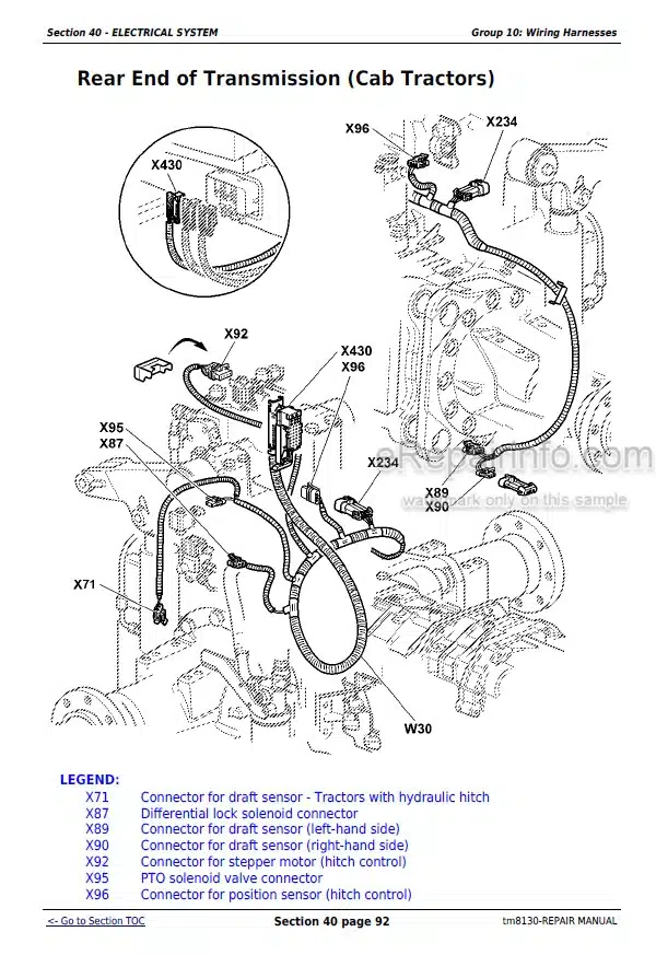 Photo 3 - John Deere 6415 6615 Repair Manual Tractor TM8130