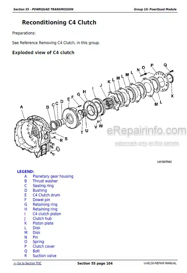 Photo 6 - John Deere 6415 6615 Repair Manual Tractor TM8130