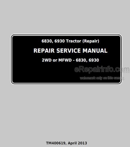 Photo 4 - John Deere 6830 6930 Repair Service Manual Tractor TM400619
