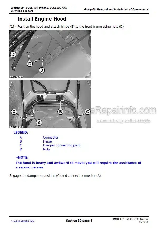 Photo 2 - John Deere 6830 6930 Repair Service Manual Tractor TM400619