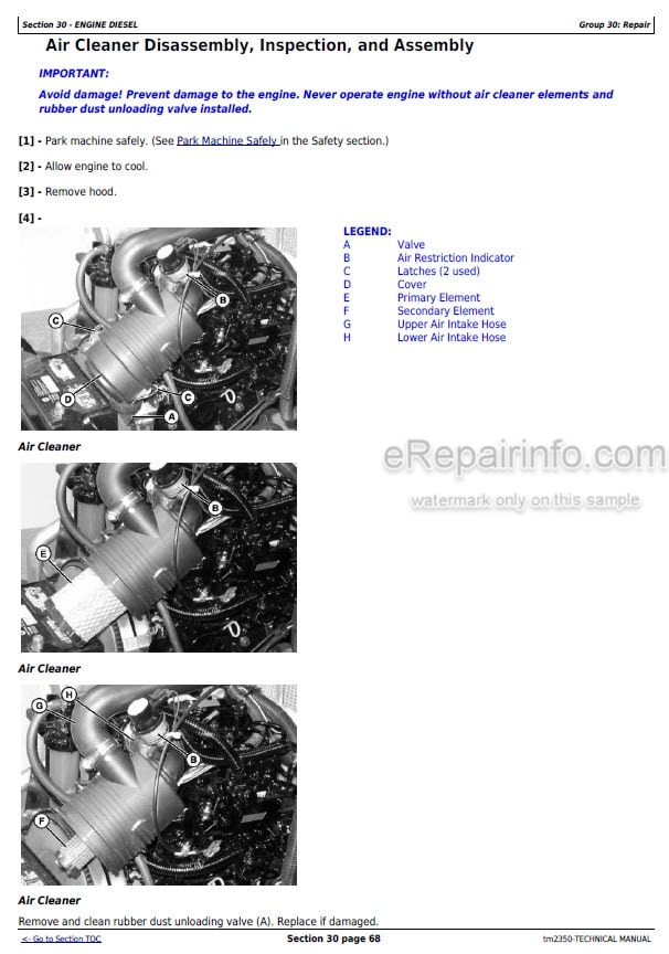 Photo 8 - John Deere X115R X135R X155R 92H 107H Technical Manual Riding Lawn Tractor TM13419