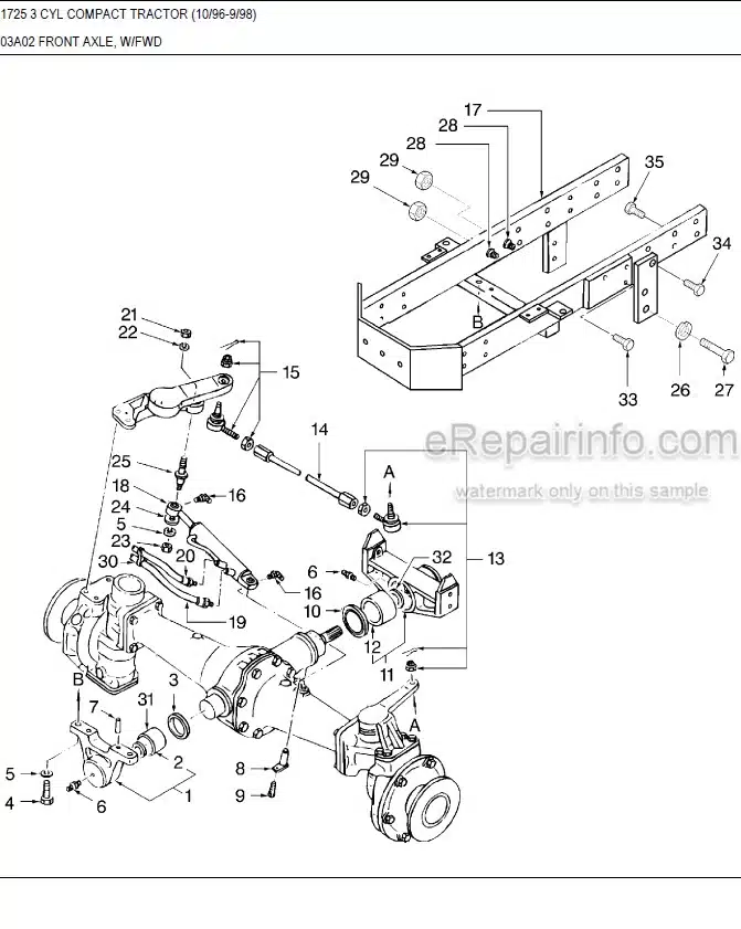 Photo 6 - New Holland 1925 Illustrated Master Parts List Manual Compact Tractor