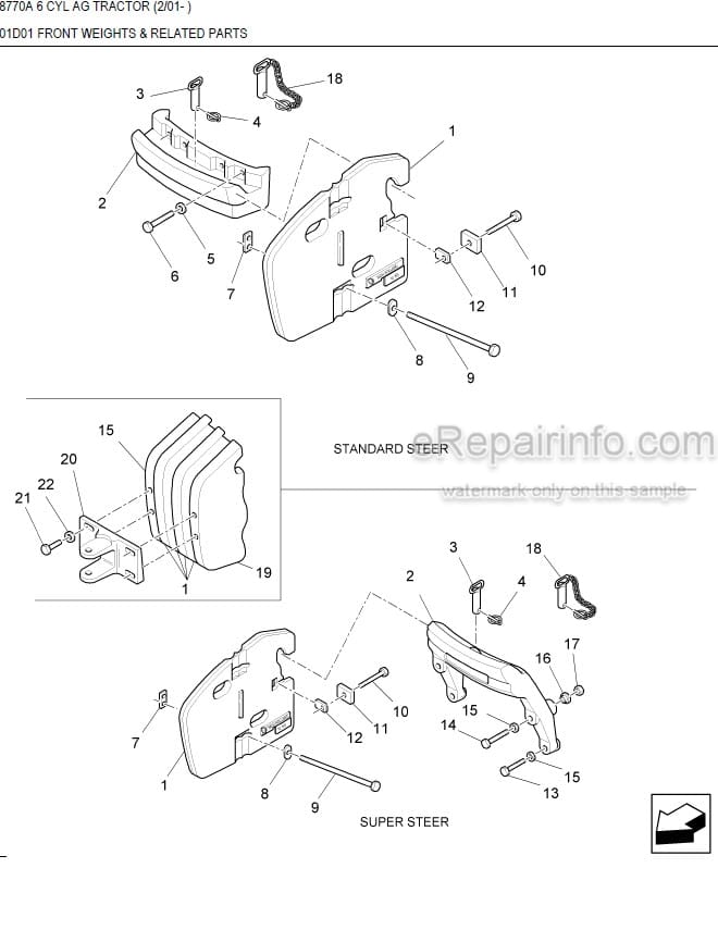 Photo 6 - Ford New Holland 8830 Parts Manual Illustrated Tractor