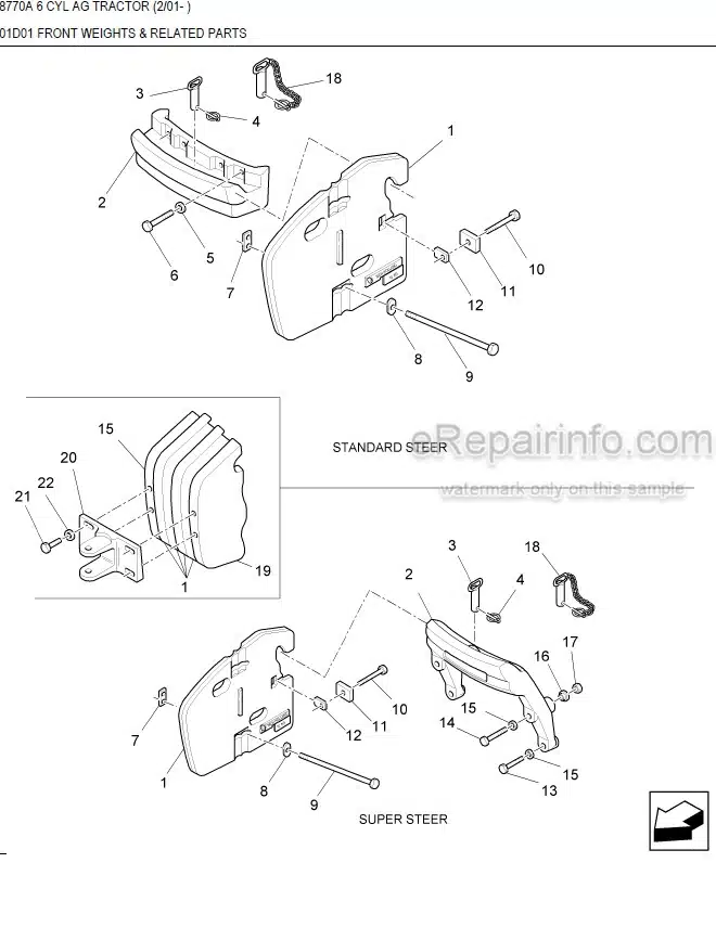 Photo 7 - New Holland 8670A Parts Manual Illustrated Tractor