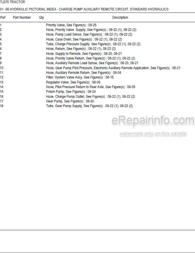 Photo 5 - New Holland TJ275 Master Illustrated Parts List Manual Book Tractor