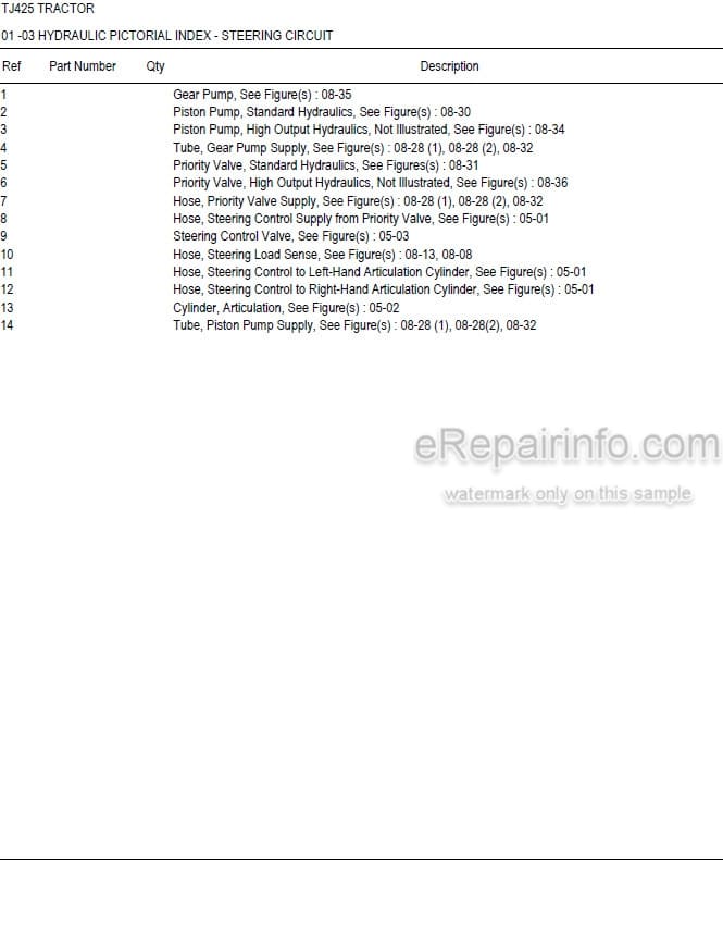 Photo 5 - New Holland TJ425 Master Illustrated Parts List Manual Book Tractor
